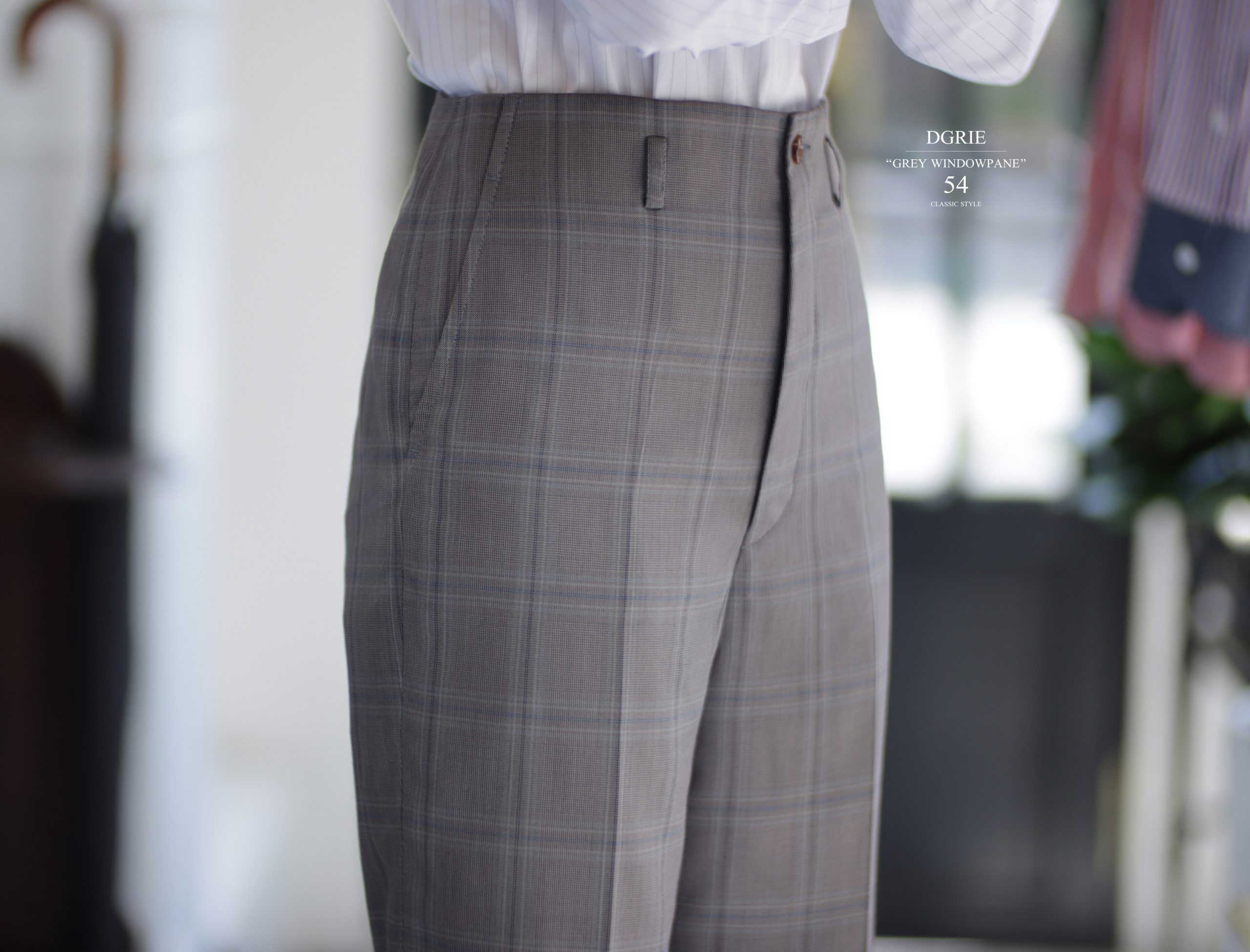 DGRIE PANTS 54 ตัดกางเกงผู้หญิง ลายตาราง GREY WINDOWPANE