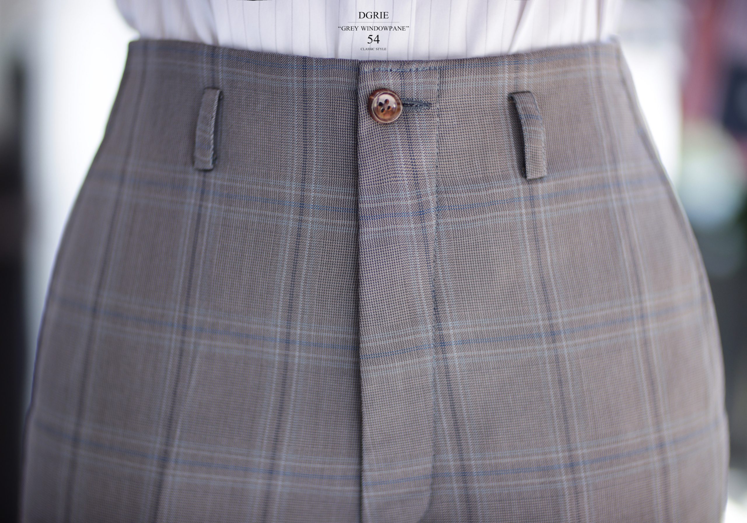 DGRIE PANTS 54 ตัดกางเกงผู้หญิง ลายตาราง GREY WINDOWPANE