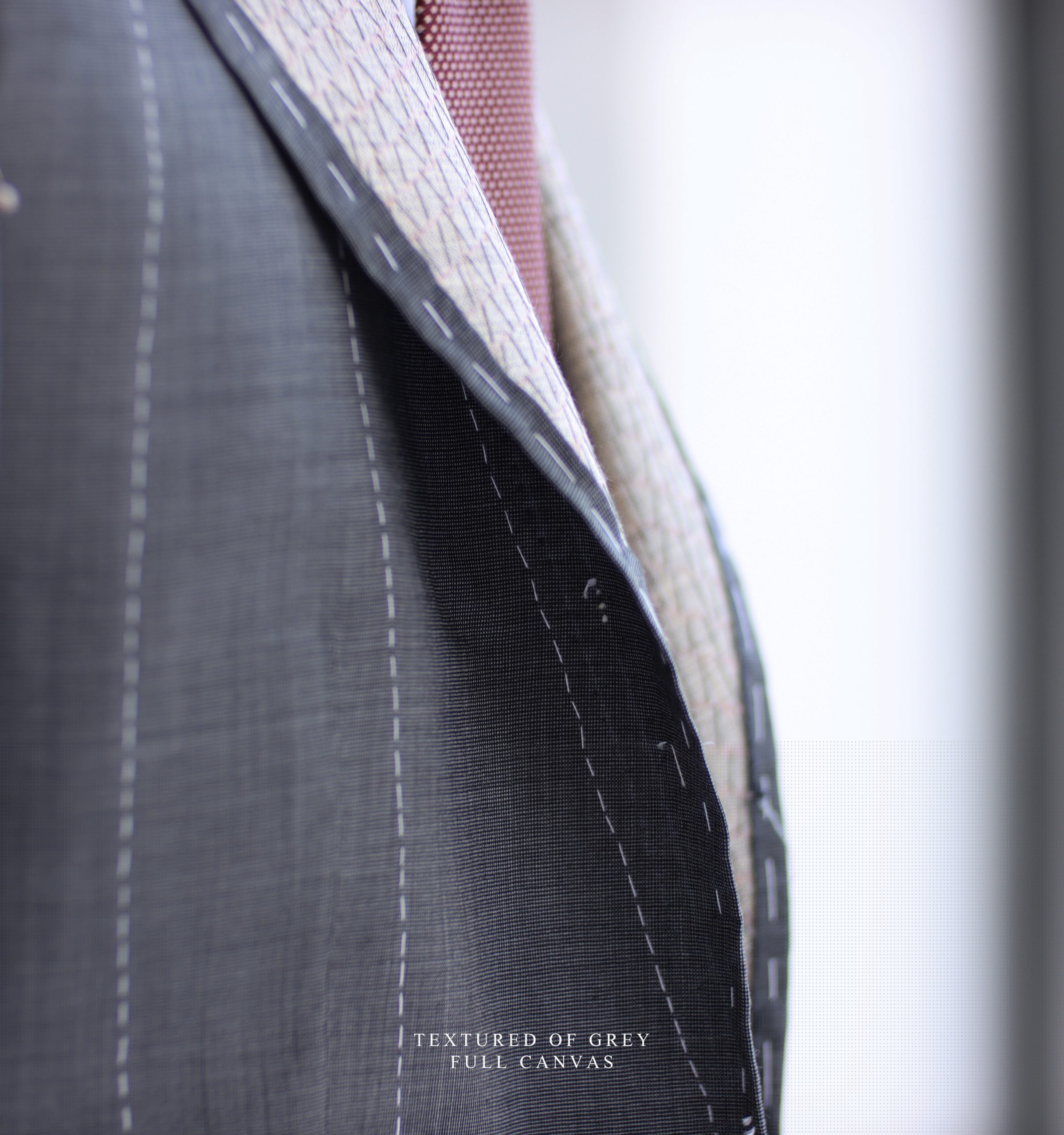 Fitting ตัดสูทหางม้า Full Canvas Suits Textured Grey