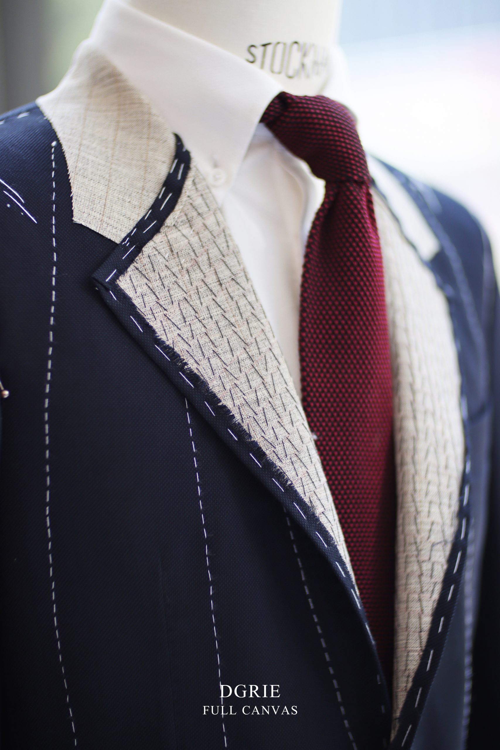 ตัดสูทหางม้า Navy Bird's eye Full Canvas Suits