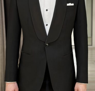 ตัดสูททักซิโด้ ตัดสูทแต่งงาน DGRIE BLACK SIGNATURE ROUND SHAWL LAPEL TUXEDO
