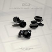 คัฟลิงก์ Black Onyx Cufflinks - DGRIE 3 คัฟลิงก์ Black Onyx Cufflinks - DGRIE