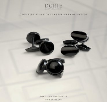 คัฟลิงก์ Black Onyx Cufflinks - DGRIE 14 คัฟลิงก์ Black Onyx Cufflinks - DGRIE