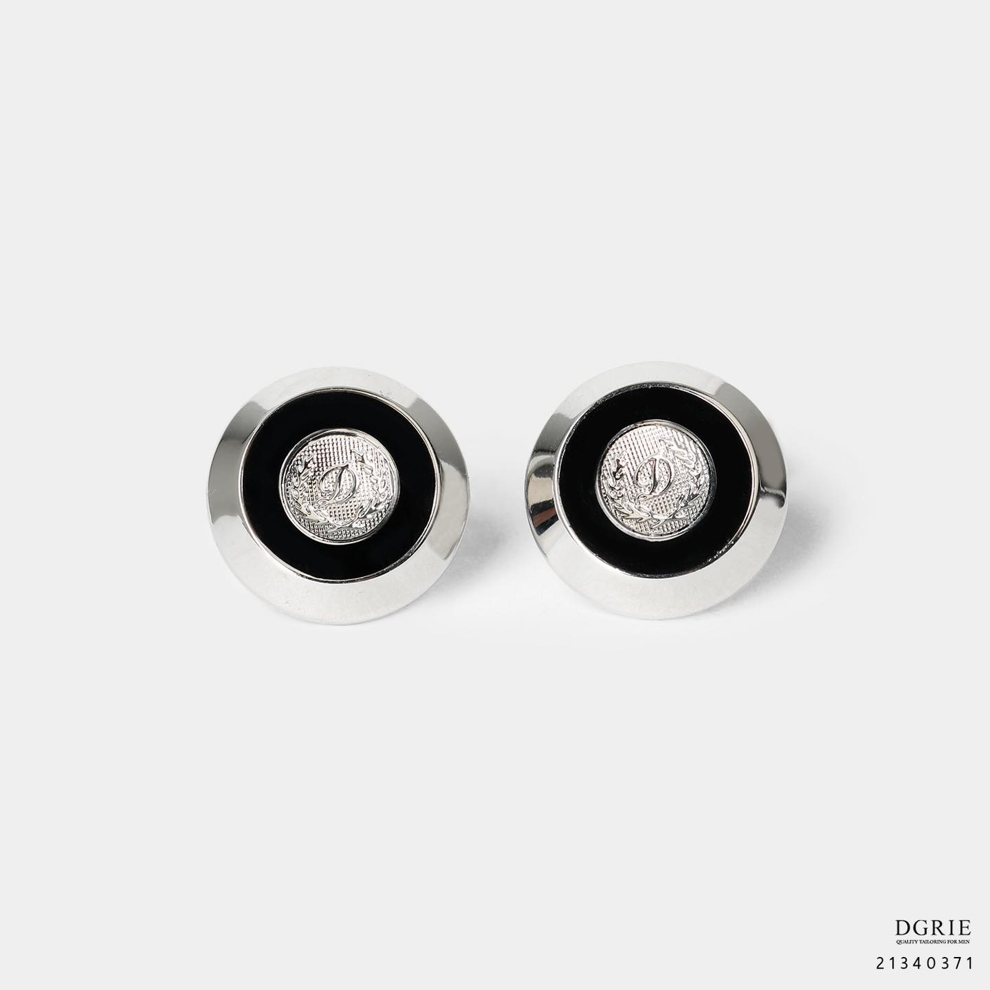 คัฟลิงค์ D Silver/Black Sphere Cufflinks - DGRIE