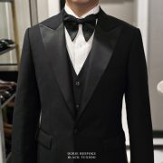 ตัดสูทแต่งงาน ทักซิโด้ DGRIE Super Black Tuxedo 3 Piece Suits