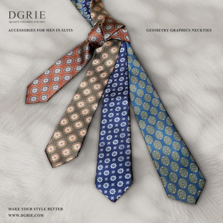 GEOMETRY Multi 1970s Vintage Necktie SET 2 | DGRIE