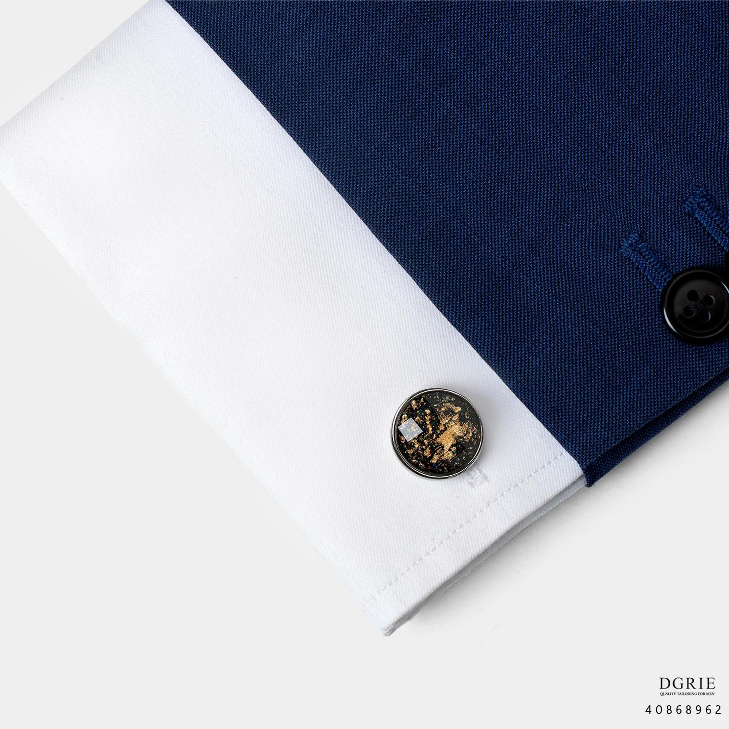 คัฟลิงค์ Gold Flecked Faceted Cufflinks - DGRIE