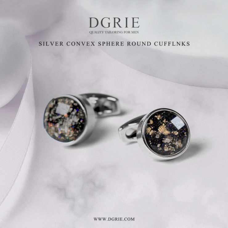คัฟลิงค์ Gold Flecked Faceted Cufflinks - DGRIE