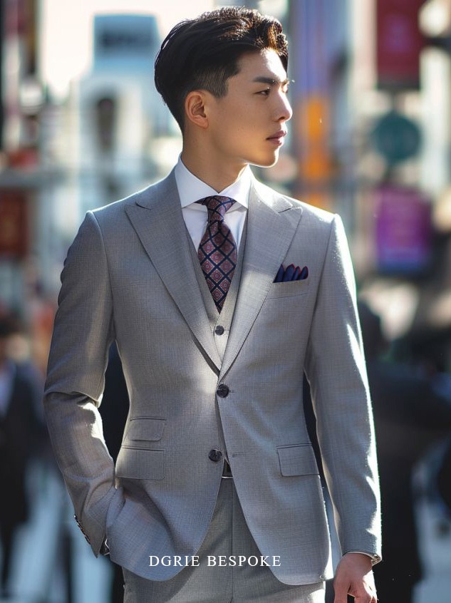 ตัดสูทสีเทาอ่อน ผ้า Loro Piana Light Grey suits