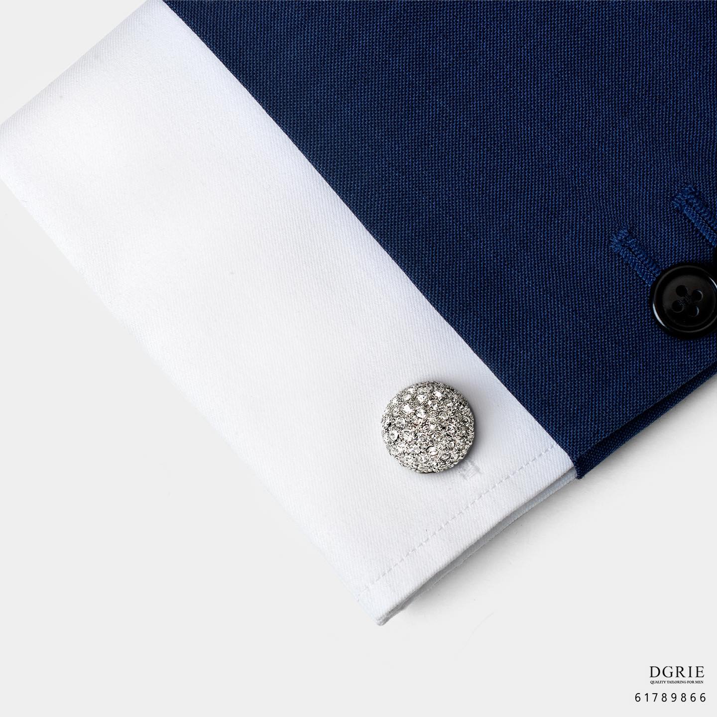 คัฟลิงค์ Moissanite Diamond Round Cufflinks - DGRIE