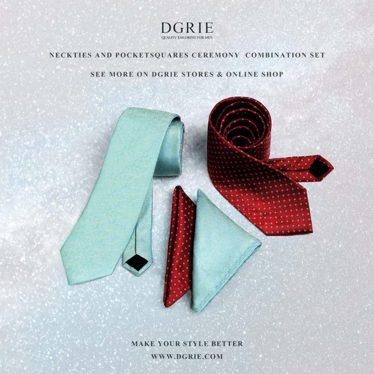 เนคไท Neckties and Pocket Squares Caremony Combination - DGRIE