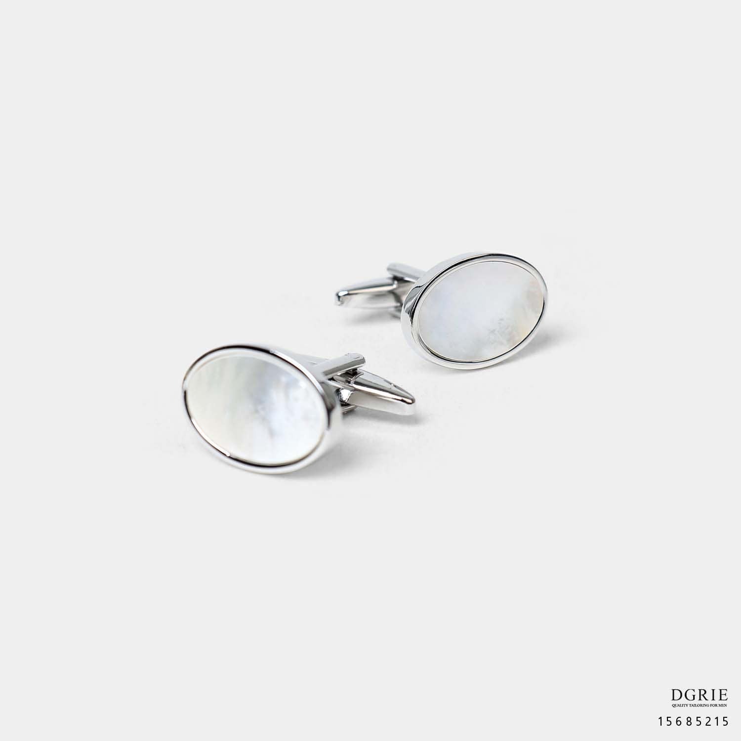 คัฟลิงค์ Oval Milky Quartz Cufflinks - DGRIE