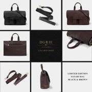 กระเป๋าหนัง Safari Large Leather Black