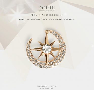 เข็มกลัด Victorian Diamond Crescent Moon Gold Brooch - DGRIE
