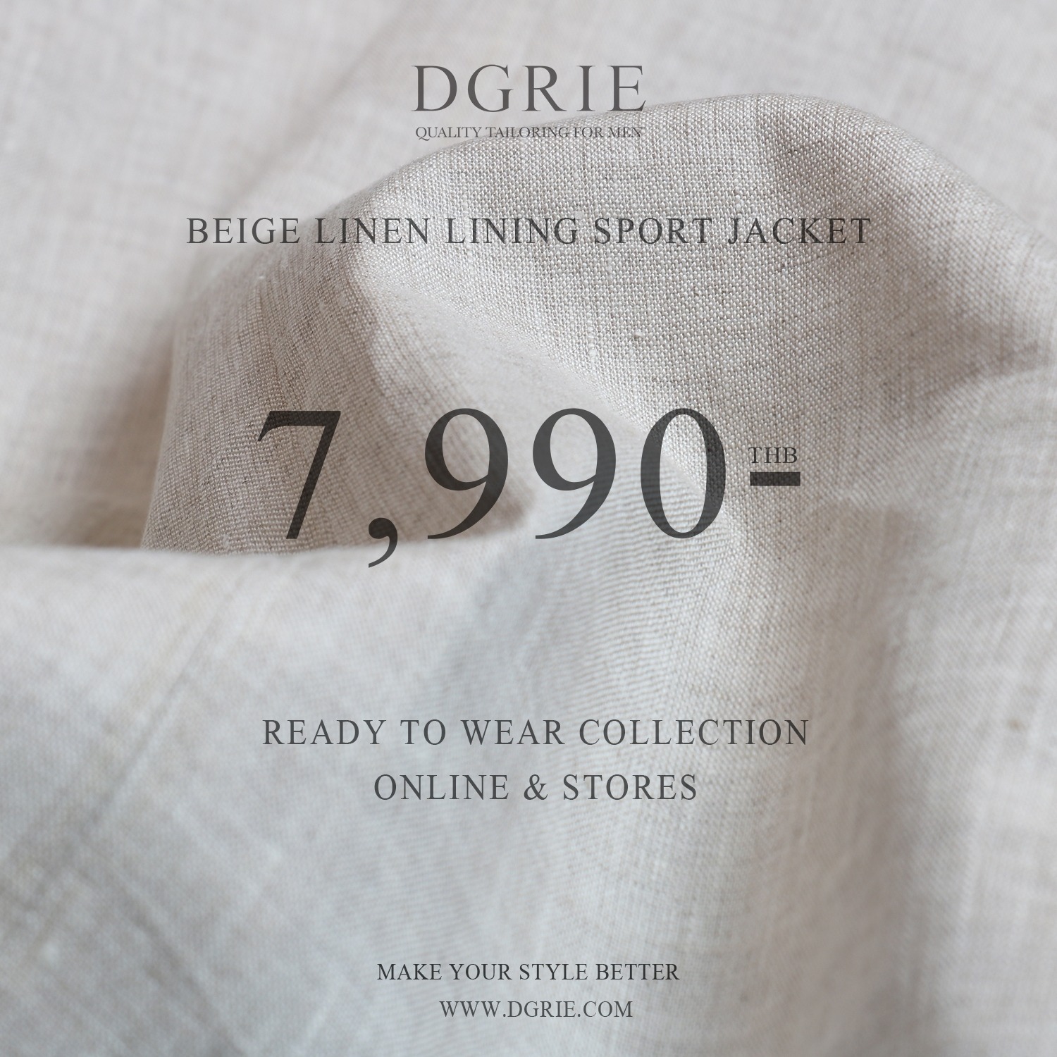 เสื้อสูท ผ้าลินิน สีเบจ - Beige Linen / Blue Flora Stripe Blazer - DGRIE