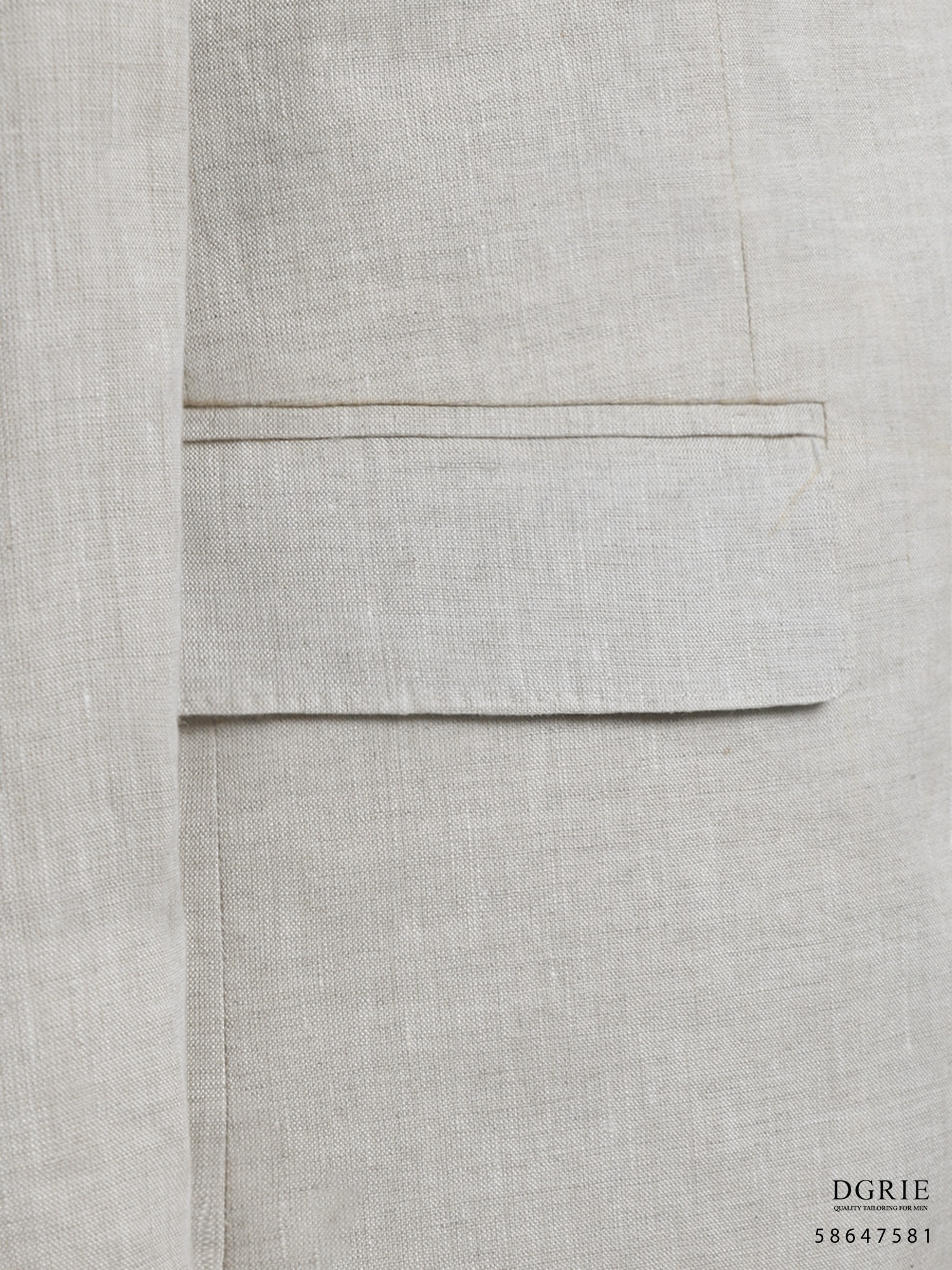 เสื้อสูท ผ้าลินิน สีเบจ - Beige Linen / Blue Flora Stripe Blazer - DGRIE