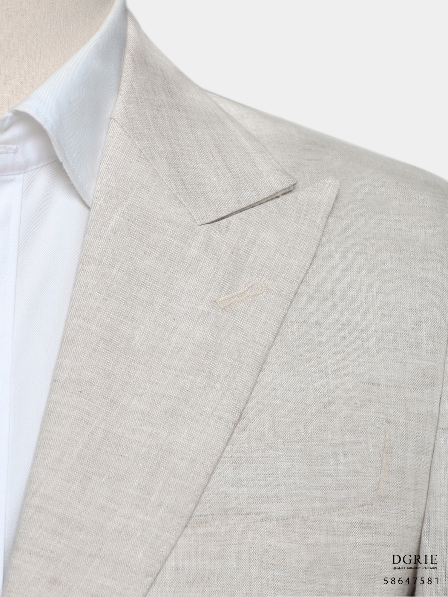 เสื้อสูท ผ้าลินิน สีเบจ - Beige Linen / Blue Flora Stripe Blazer - DGRIE