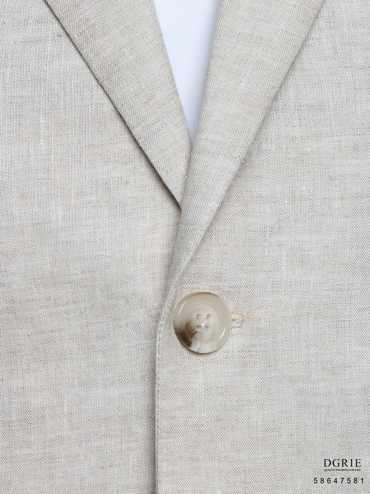 เสื้อสูท ผ้าลินิน สีเบจ - Beige Linen / Blue Flora Stripe Blazer - DGRIE