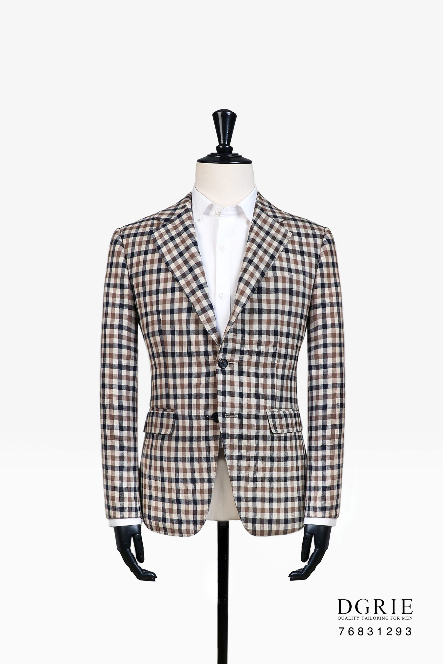 CHECK GUNCLUB copy1 DGRIE เสื้อสูท Brown Gunclub Check Unlining Wool Sport Jacket