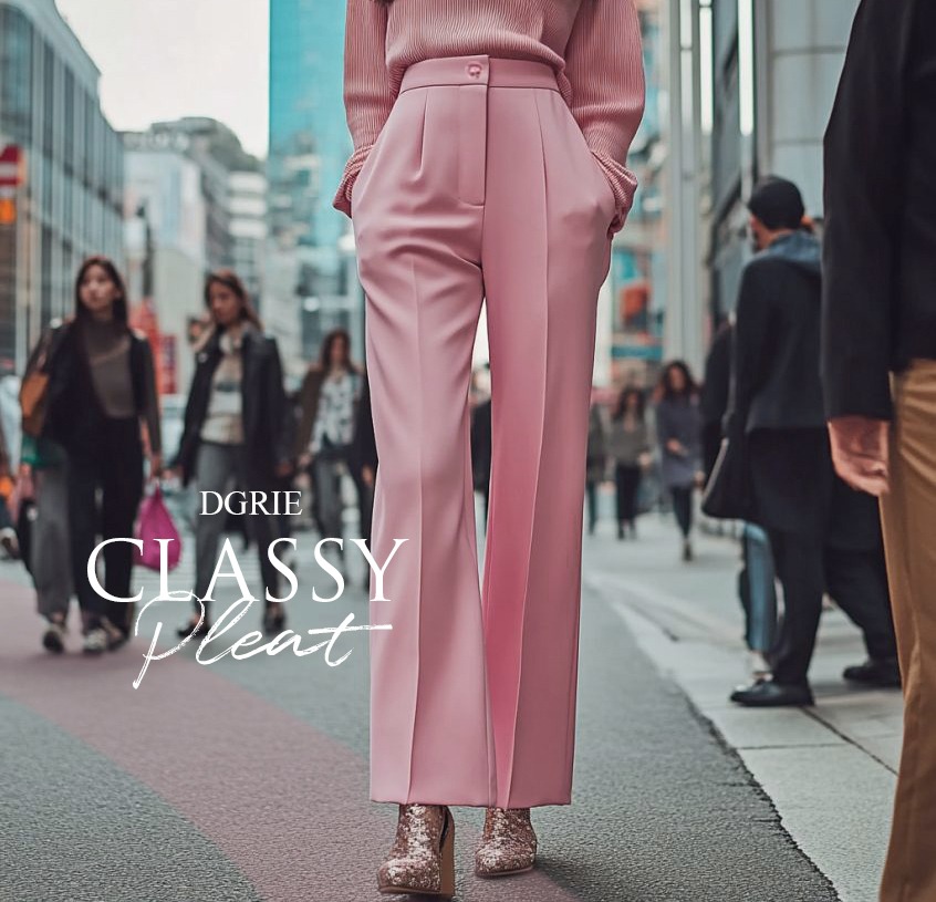 DGRIE CLASSY PLEATED PANTS ตัดกางเกงผู้หญิงทรงขากว้าง