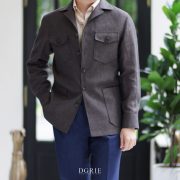 เสื้อซาฟารี วินเทจ DGRIE Custom Red Brown Linen Safari