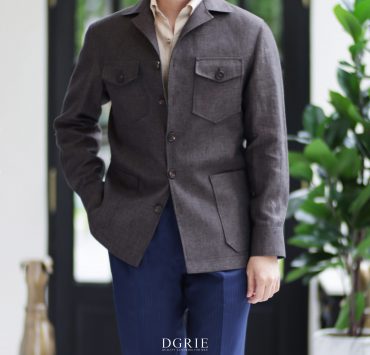 เสื้อซาฟารี วินเทจ DGRIE Custom Red Brown Linen Safari