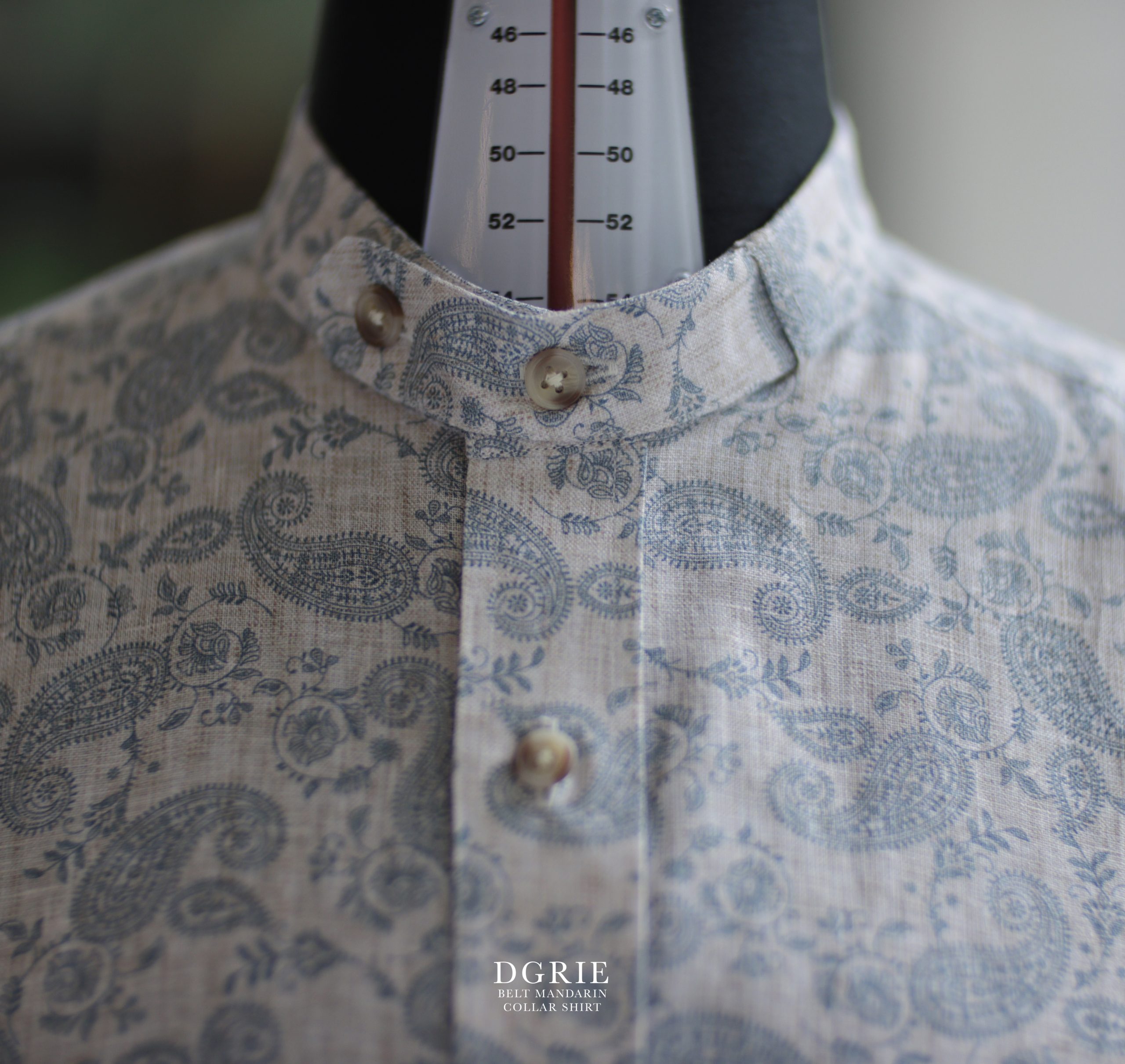 ตัดเสื้อเชิ้ตคอจีน DGRIE Exclusive Belt Mandarin Collar Shirt