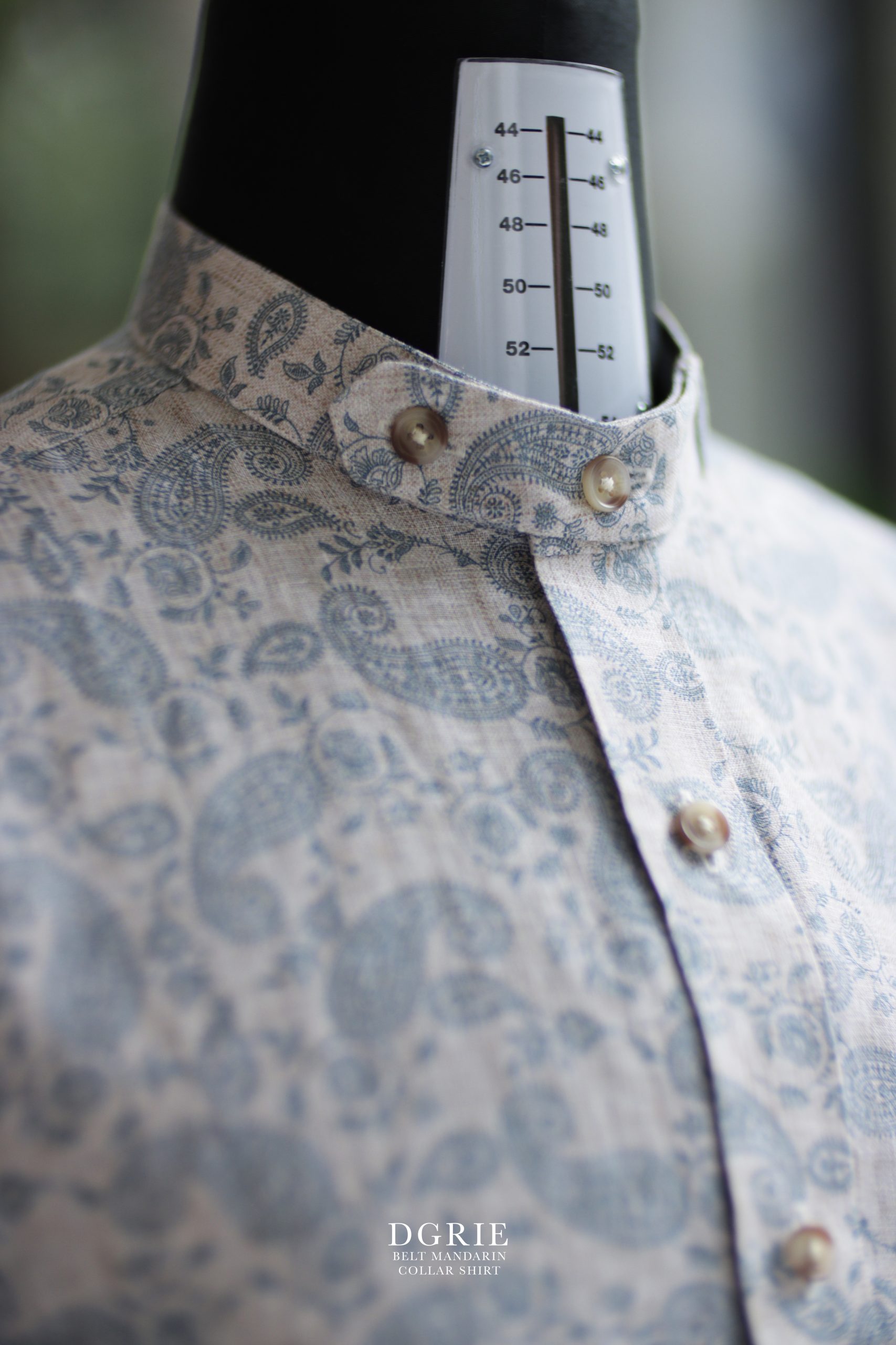 ตัดเสื้อเชิ้ตคอจีน DGRIE Exclusive Belt Mandarin Collar Shirt