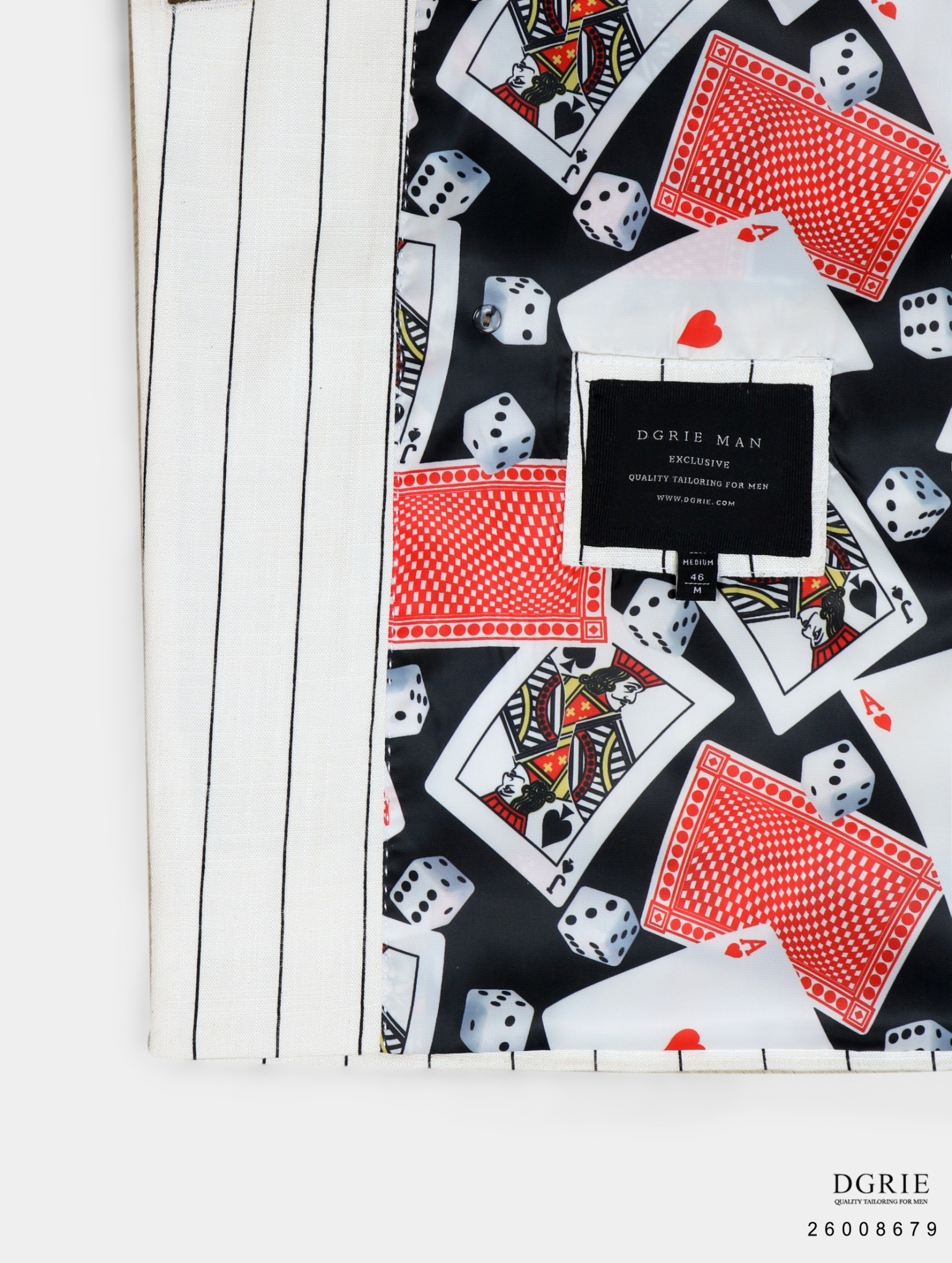 เสื้อสูทลินิน ลายทาง Double Breasted Pinstripe Cotton Linen Jacket