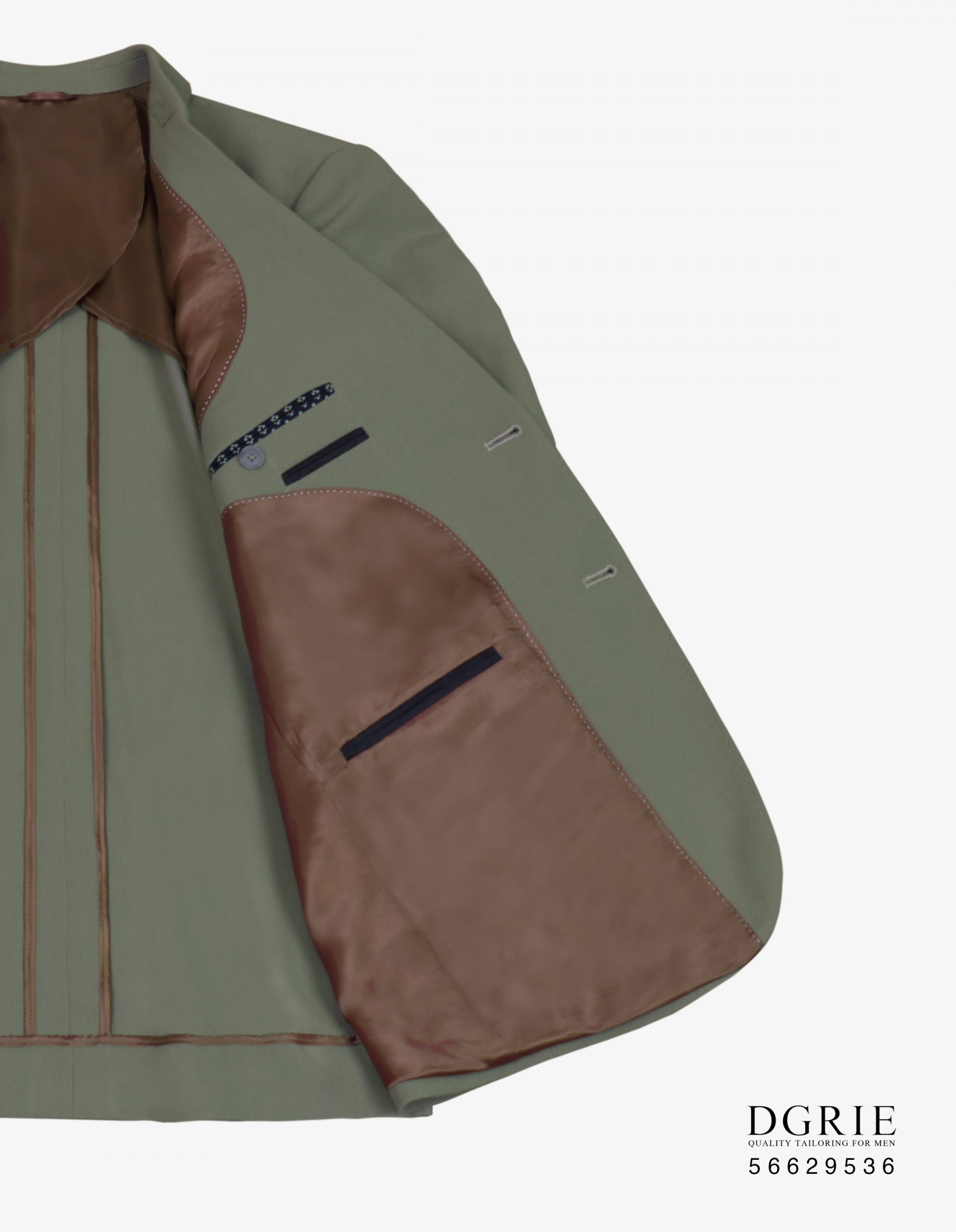 เสื้อสูทสีเขียว Pastel Olive Green Wool Spendex Sport Jacket