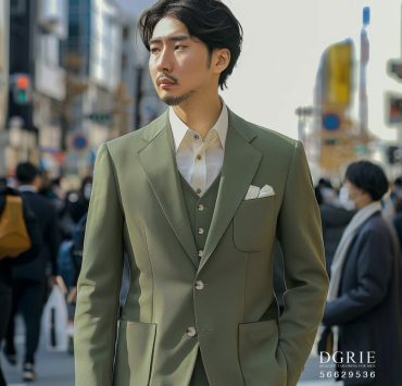 เสื้อสูทสีเขียว Pastel Olive Green Wool Spendex Sport Jacket