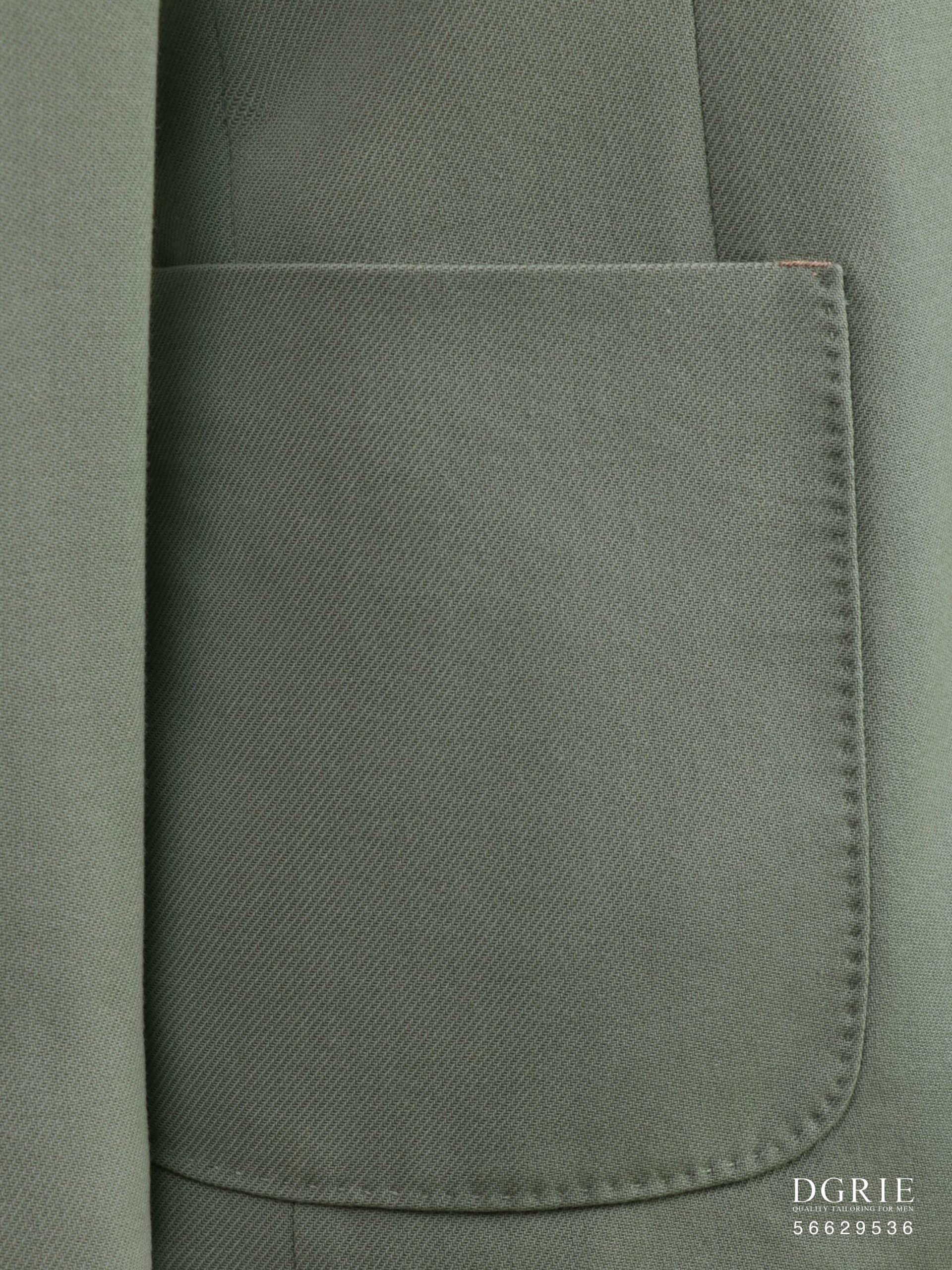 เสื้อสูทสีเขียว Pastel Olive Green Wool Spendex Sport Jacket