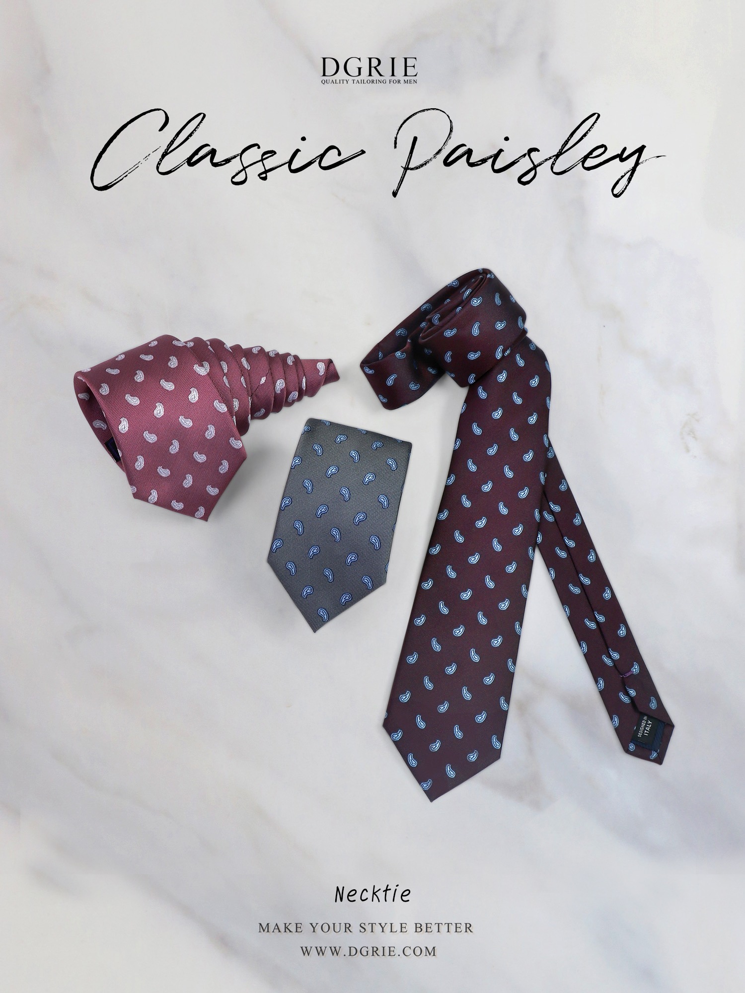 IMG_0332 copy2 เนคไทลายเพสลีย์ 100% SILK PAISLEY TIE - DGRIE