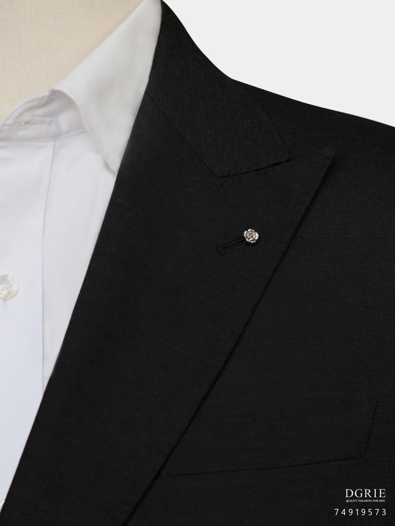 เสื้อสูทสีดำ Black Wool Double-breasted Sport Jacket