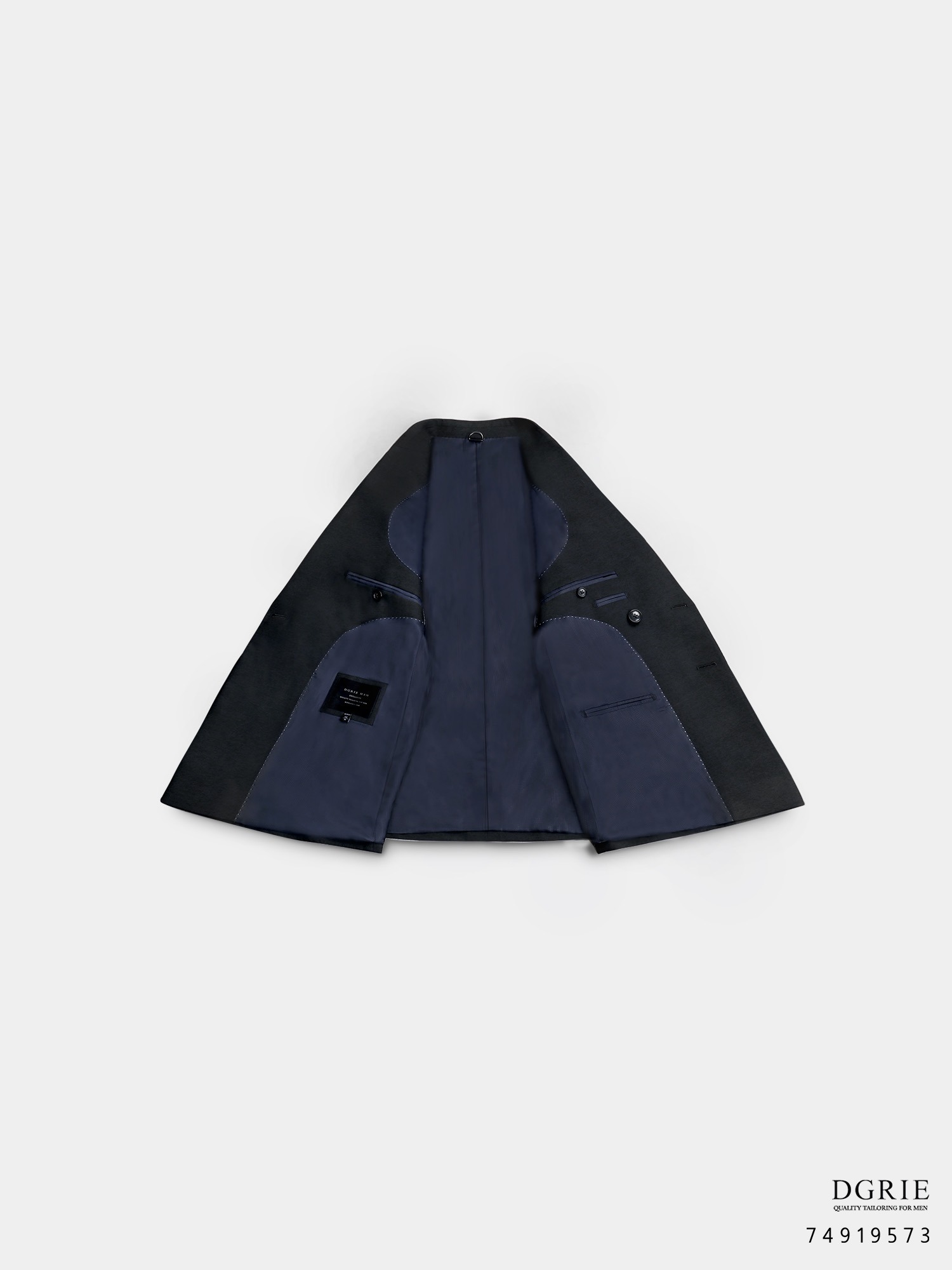 เสื้อสูทสีดำ Black Wool Double-breasted Sport Jacket