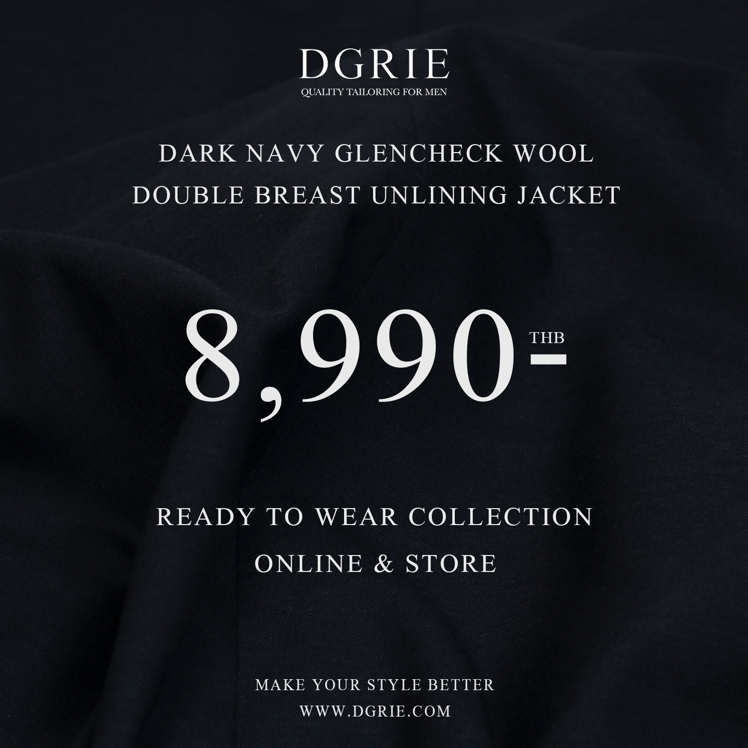 เสื้อสูท Navy Glen Check Wool Double-Breasted Suits