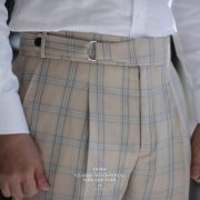 DGRIE PANTS 56 : ตัดกางเกง วินเทจ ตาราง Classic Windowpane Side Adjuster Pants