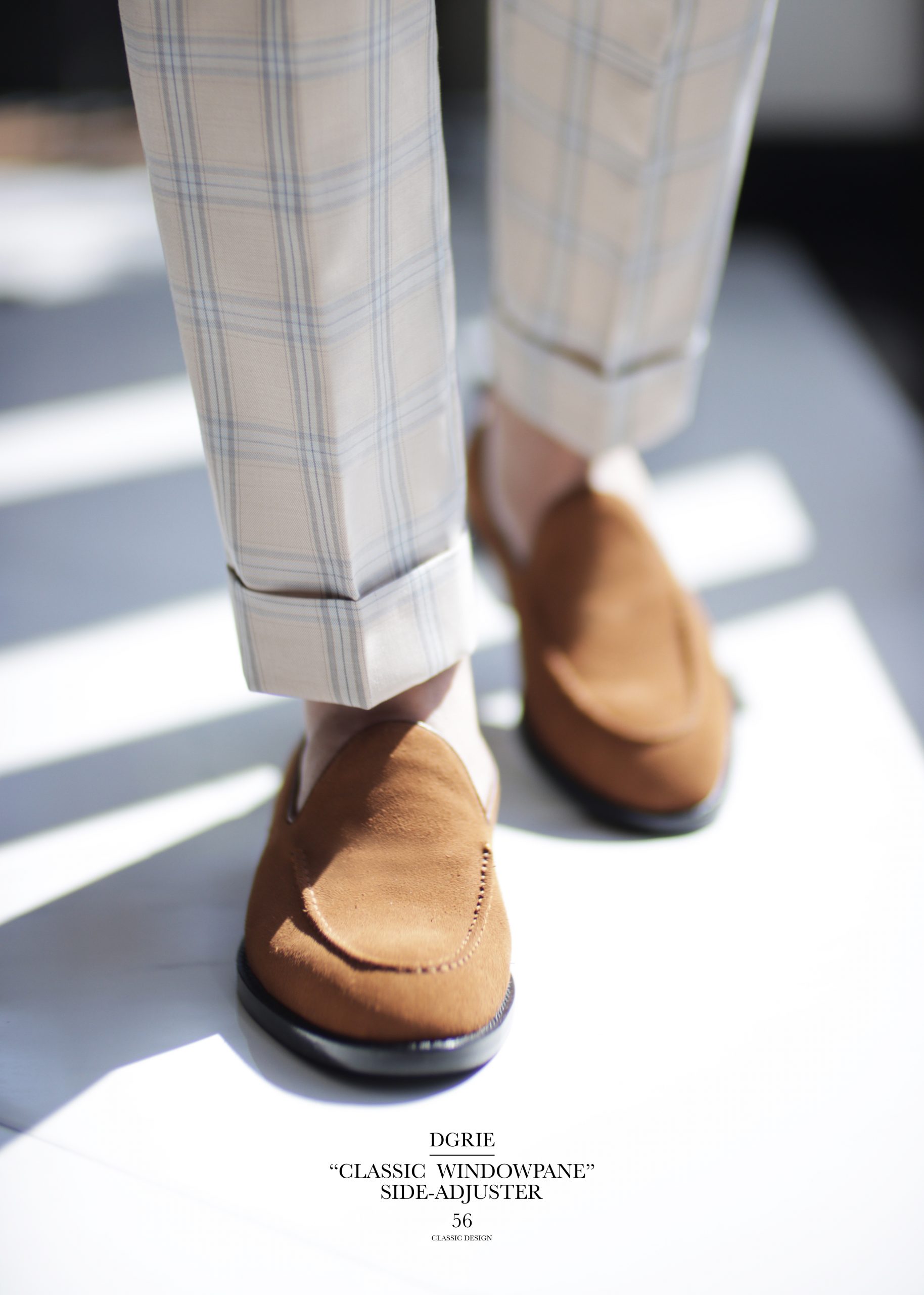 DGRIE PANTS 56 : ตัดกางเกง วินเทจ ตาราง Classic Windowpane Side Adjuster Pants