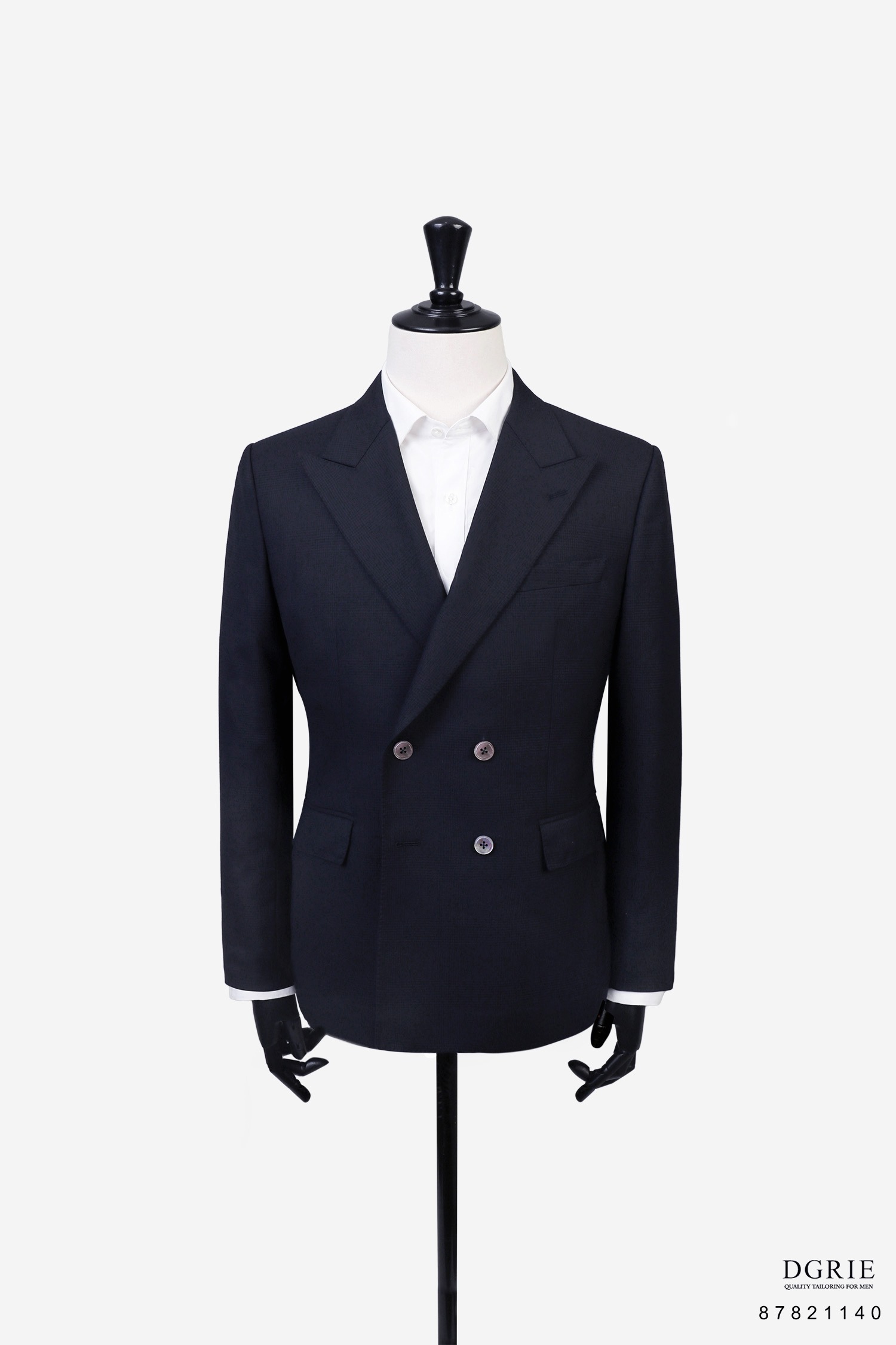 เสื้อสูท Navy Glen Check Wool Double-Breasted Suits