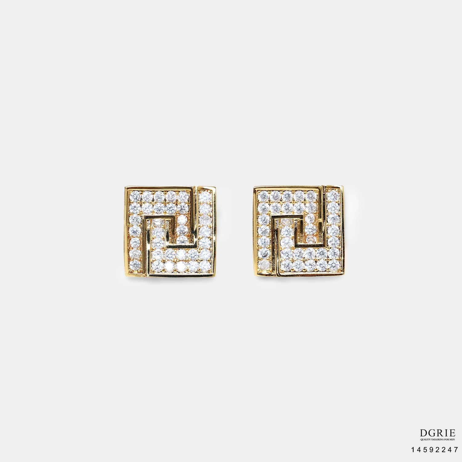 929B4289-DCC5-4E68-9D67-19F4776F4318 คัฟลิงก์ Cufflinks American Diamonds Meander Ornament