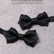 Diamond Point Silk Satin Bow Tie Black | DGRIE 3 Diamond Point Silk Satin Bow Tie Black | DGRIE