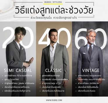 วิธีแต่งสูทแต่ละช่วงวัย How to dress a suit for every age group