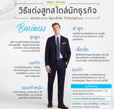 วิธีแต่งสูทสไตล์นักธุรกิจ How to dress in a business style suit