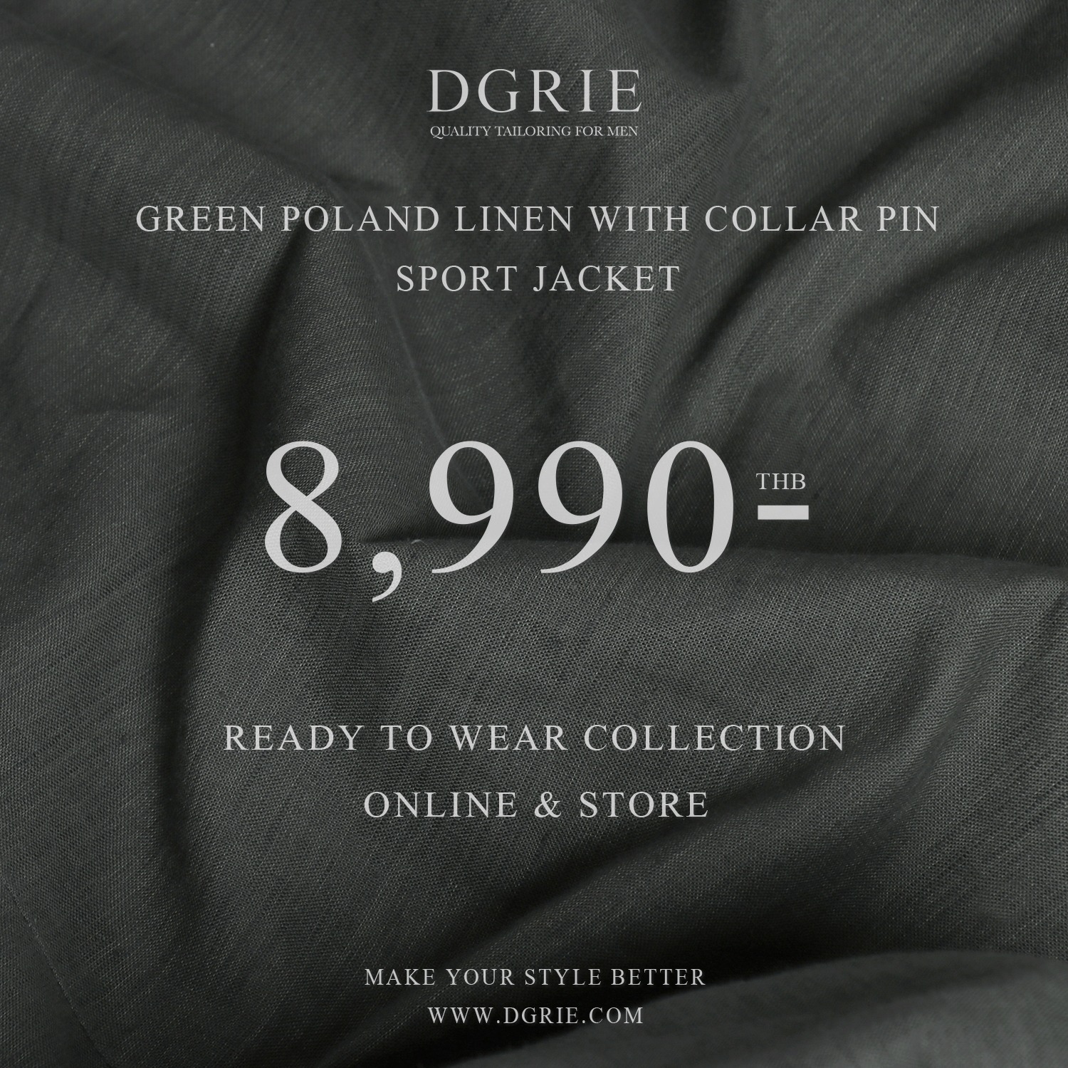 เสื้อสูท ลินินสีเขียวอมเทา Juniper Green Poland Linen Unlining Sport Jacket