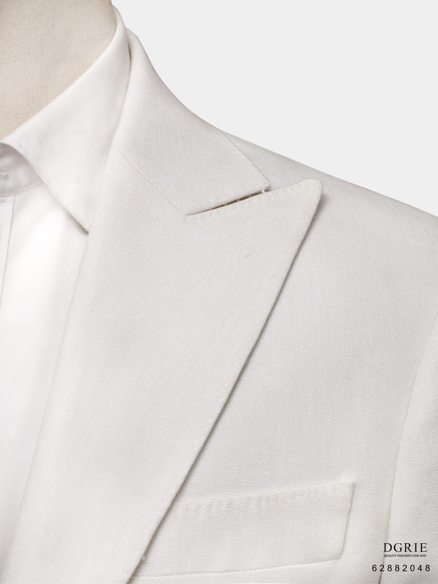 เสื้อสูทสีขาว Peak Lapel Ivory Linen Sport Jacket