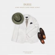 เสื้อสูทสีขาว Peak Lapel Ivory Linen Sport Jacket