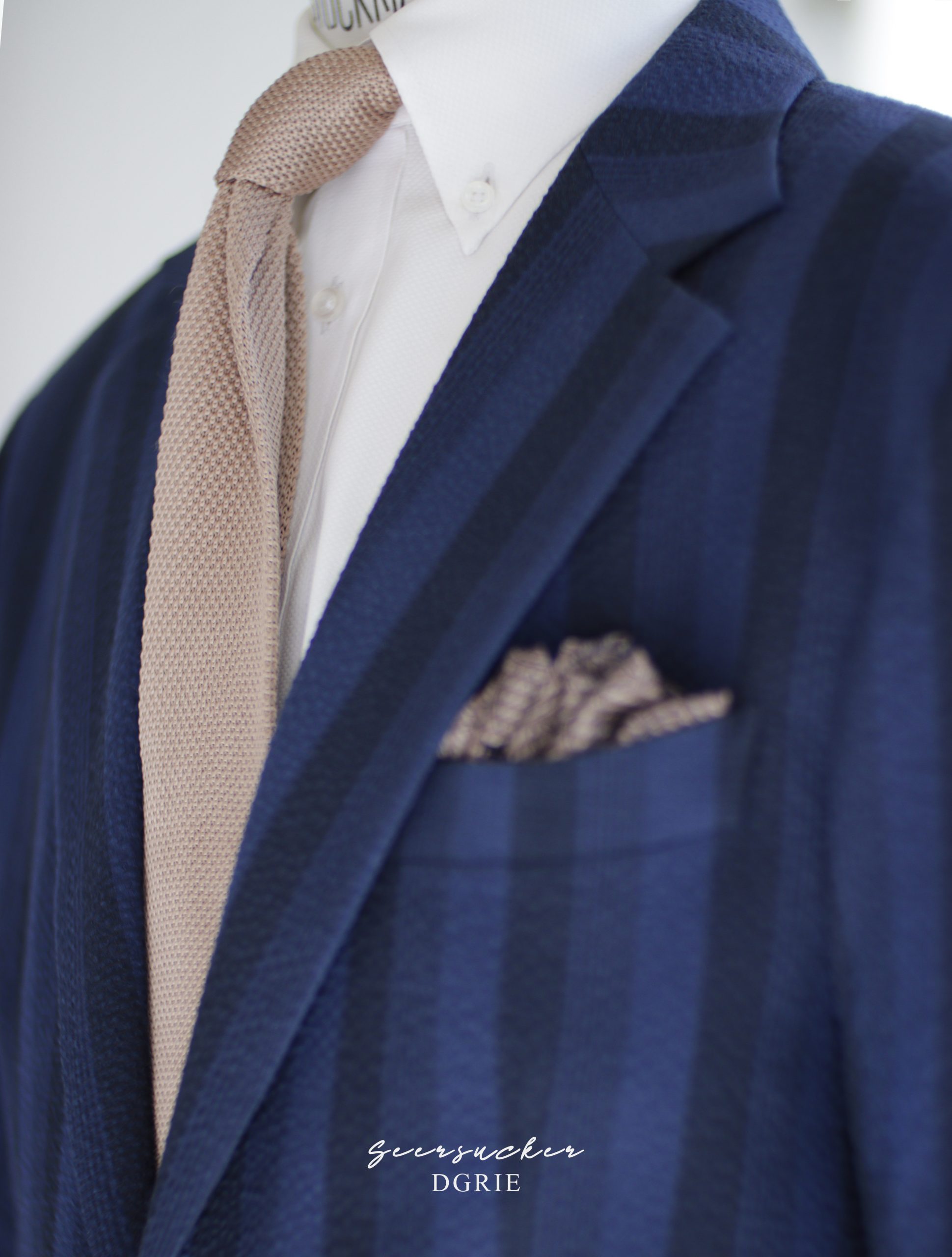 ตัดสูท Seersucker Navy Stripe Jacket