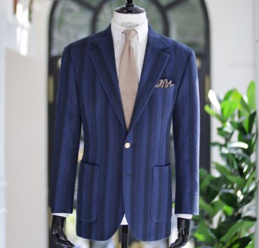 ตัดสูท Seersucker Navy Stripe Jacket
