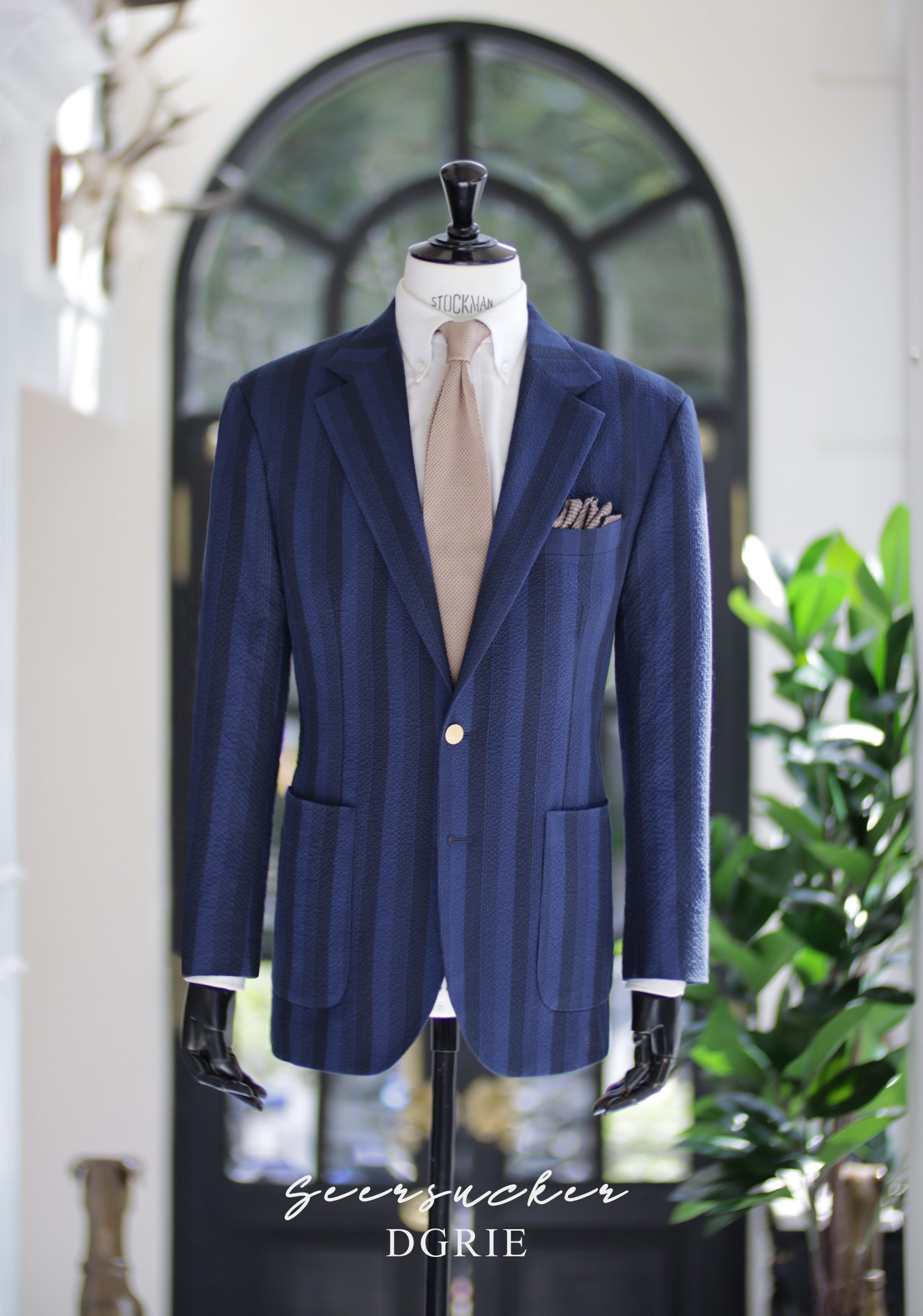 ตัดสูท Seersucker Navy Stripe Jacket