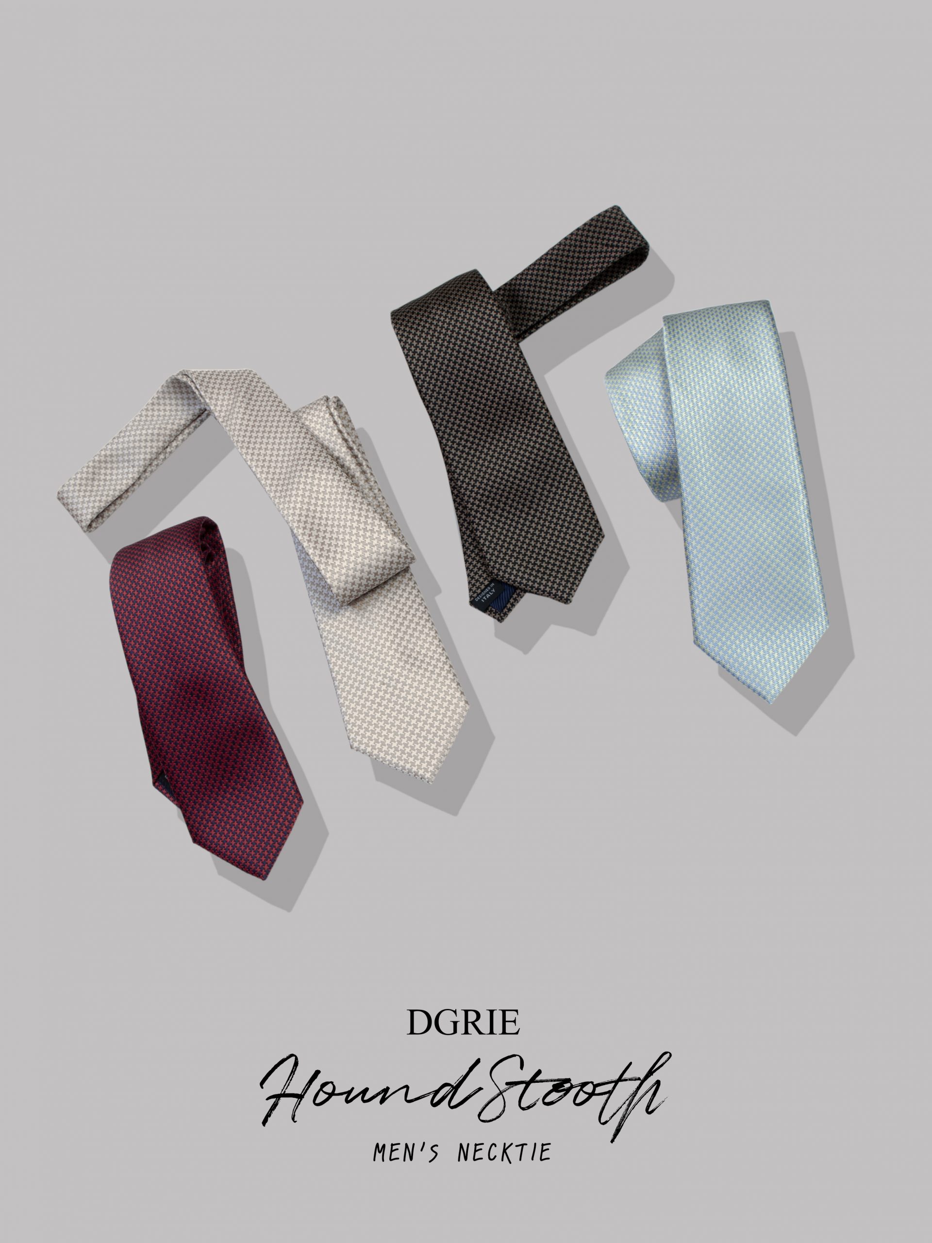 123 copy เนคไท Silk Houndstooth 3 Inch Necktie - DGRIE